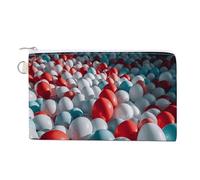 Canvas Coin Purse Nature Style Prints Small Wallets for Women Slim Wallet with Zipper Key Ring Cute Change Purse Small Zipper Pouch, A Lot of Balloons, One Size, Pattern