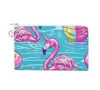 Canvas Coin Purse Red Theme Leaves Small Wallets for Women Slim Wallet with Zipper Key Ring Cute Change Purse Small Zipper Pouch, Blue and Hand Drawn, One Size, Pattern