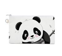 Canvas Coin Purse Rustic Lodge Bear Small Wallets for Women Slim Wallet with Zipper Key Ring Cute Change Purse Small Zipper Pouch, Cute Pandas, One size
