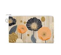 Canvas Coin Purse Smooth Round Rock Small Wallets for Women Slim Wallet with Zipper Key Ring Cute Change Purse Small Zipper Pouch, Stripes and Polka Dots, One Size