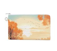 Canvas Coin Purse Wood Grain Textured Small Wallets for Women Slim Wallet with Zipper Key Ring Cute Change Purse Small Zipper Pouch, Nice View, One Size, Pattern