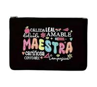 Canvas Cosmetic Bag Letter Print Toiletry Travel Storage Portable Makeup Lovely Pencil Case for Women Makeup Toiletry Lovely Pencil Case Cosmetic Letter Print Wash