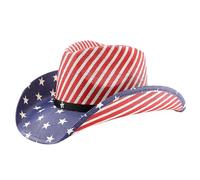 Canvas Cowboy Hat for Women Men Vintage USA American Flag Wide Brim Western Hat 2025 New