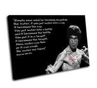 Canvas Culture - Bruce Lee Canvas Art Print Box Framed Picture 1 Black 45 x 30cm