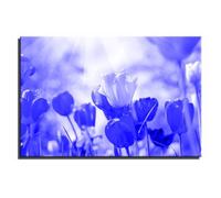 Canvas Culture - Floral Scene Bright Flowers Canvas Print Blue 60 x 40cm