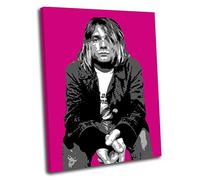 Canvas Culture - Kurt Cobain Nirvana Canvas Art Print Box Framed Picture 4 Pink 75 x 50cm