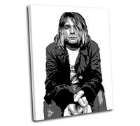Canvas Culture - Kurt Cobain Nirvana Canvas Art Print Box Framed Picture 4 White 45 x 30cm