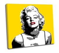 Canvas Culture - Marilyn Monroe Box Framed Canvas Art Print Picture 5 Yellow 60 x 60cm