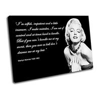 Canvas Culture - Marilyn Monroe Canvas Art Print Box Framed Picture 1 Black 120 x 80cm