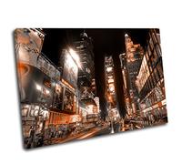 Canvas Culture - New York City Times Square Cityscape Canvas Print Orange 60 x 40cm