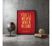 Canvas decorative prints Liverpool FC Motto Vintage Poster Prints, You'll Never Walk Alone Canvas Art Painting Picture Home Boys Room Wall Decor-60x80cm