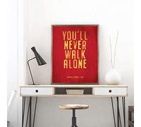 Canvas decorative prints Motto Vintage Poster Prints, You'll Never Walk Alone Canvas Art Painting Picture Home Boys Room Wall Decor-40x60cm