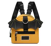 Canvas Dog Hiking Backpack Harness Cute Bat Wing Small Puppy Saddle Bag Zippered Adjustable Back Pack Vest Pet Supplies Costume Back Pack Pet Supplies Costume