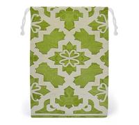 Canvas Drawstring Bags 12 * 18cm, Double Sided Printed Portable Storage Pouch for Jewelry & Toys, Reusable Lime Green And White Gift Bag for Travel, Wedding