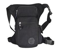 Canvas Drop Leg Bag Motorcycle Waist Pack for Men Women Outdoor Travel Sports Hiking Camping Tactical Military Bike Cycling Riding Thigh Fanny Pouch Black