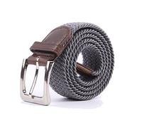 Canvas Elastic Fabric Woven Stretch Multicolored Braided Belts, Dark Grey, 3XL