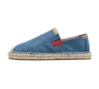 Canvas Espadrille Shoes for Men,Mens Canvas Slip On Casual Pumps,Men's Flat Espadrilles,Lightweight,Easy to Put On and Take Off,for Walking,Playing at The Beach,Shopping Blue