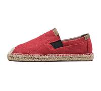 Canvas Espadrille Shoes for Men,Mens Canvas Slip On Casual Pumps,Men's Flat Espadrilles,Lightweight,Easy to Put On and Take Off,for Walking,Playing at The Beach,Shopping Pink