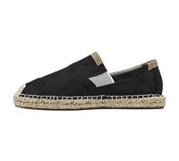 Canvas Espadrille Shoes for Men,Mens Canvas Slip On Casual Pumps,Men's Flat Espadrilles,Lightweight,Easy to Put On and Take Off,for Walking,Playing at The Beach,Shopping Black