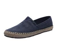 Canvas Espadrille Shoes for Men,Men's Flat Espadrilles,Mens Canvas Slip On Casual Pumps,Fits The Ankle,Anti Slip,for Beach Or After Get Off Work and Entertainment Blue