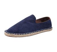 Canvas Espadrille Shoes for Men,Men's Flat Espadrilles,Mens Canvas Slip Ons Pumps,Comfortable,Wear Resistant,Skin Friendly,for Beach Or After Get Off Work and Entertainment Blue