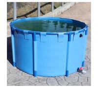 Canvas Fish Pond, 3.9x3.3ft (1.2x1m) Collapsible Above Ground Fish Pond - Round Canvas Koi Pond with Sturdy Stand, Multi-Purpose Water Storage Tank for Agriculture, Irrigation and Outdoor Breeding