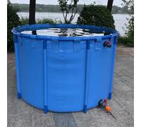Canvas Fish Pond Collapsible Round Water Tank, Thick PVC Aquaculture Pool with Bracket, Multiple for Outdoor Fish Farming and Water Storage