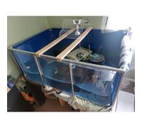 Canvas Fish Pond,Large PVC/Canvas Aquarium, Frame Pool with a Clear Window, Flexible Tank for Turtle Koi/Goldfish to Live, Easily Assembled(50x40x30cm)