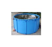 Canvas Fish Pond,Pool above Ground, Aquarium Pool Pond with Drain Valve, Water Tank PVC Canvas with Steel Frame for Ponds Fish Koi Goldfish(1X1M/785L)