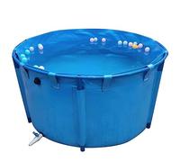 Canvas Fish Pond,Pool Above Ground, Circular Canvas Fish Pond DIY Aquaculture Fish Tank with Metal Bracket Aquarium Pool Pond Customizable (Color : Blue, Size : 2X0.6M/1890L)