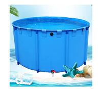Canvas Fish Pond,Pool Above Ground Circular Canvas Fish Pond, with Metal Bracket Aquarium Pool Pond for Store Up Water Irrigation, Easy to Install (Color : Blue, Size : 1.2X0.6M/680L)