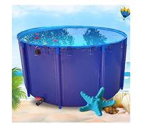 Canvas Fish Pond,Round Pool Above Ground, Children Swimming Pool Aquarium Pool Pond PVC Canvas with Steel Frame for Backyard, Garden, Outdoor Family (Color : Blue, Size : 1.5X1M/1700L)