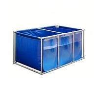 Canvas Fish Pond with Transparent Viewing Panel, Drain Valve - Perfect for Fish and Shrimp Farming, Durable Outdoor Water Storage (3x1x0.7m)