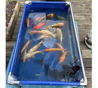 Canvas fish pondLarge, Flexible PVC Canvas Pond Liners, Pool with a Window, with Stainless Steel Frame, Suitable for fish farming, Easily Assembled,001,200x100x61cm