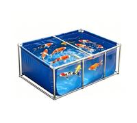 Canvas Fish Tank With Transparent Viewing Window And Drain Valve, Steel-Framed Above-Ground Aquarium For Fish Farming Or Garden Display, Easy To Assemble