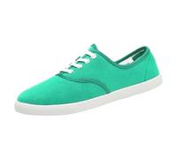 Canvas Flat Shoes Women Classic Slip-on Lightweight Comfortable Loafer Art Solid Color Black Travel Painted Shoes Comfort Summer Holiday Running Shoe Soft Sports Sneaker (Green, 8.5)