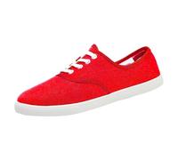 Canvas Flat Shoes Women Classic Slip-on Lightweight Comfortable Loafer Art Solid Color Black Travel Painted Shoes Comfort Summer Holiday Running Shoe Soft Sports Sneaker (Red, 6)