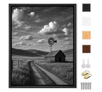 Sunwes Canvas Floater Frames12x16inch 1.25inch Deep Custom Size Removable Stretched Canvas Wall Art Painting Frame Decor (Black)