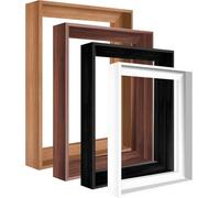 Canvas Floater Frame for 1”-1.25”Deep Gallery Wrapped Canvas, Wood-Look Floating Frame Wall Decor for Oil Paintings, Prints Art, Bedroom, Living Room, Studio, Made in USA(Black,12x16)