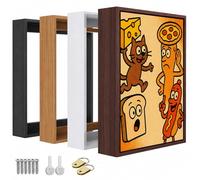 Canvas Floater Frame for 1 to 1.25 Inch Deep Gallery Wrapped Canvas, Modern Wood Grain Textured Floating Frame for Finished Oil Paintings & Wall Art, Durable Lightweight Polyresin, Made in USA (Dark
