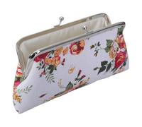 Canvas Floral Coin Purses Present Bag with Clasp Kiss Change Pouches Small Coin Wallet Vintage Trinkets Pouches Wallet Handbags for Women