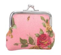 Canvas Floral Rose Flower Coin Purse Kiss Change Purse Vintage Trinkets Pouches Small Women Wallet Clutches Wallet Handbags for Women