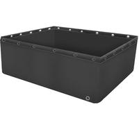 Canvas Folding Fish PondWaterproof Outdoor Pool with Drain Valve Easy Setup 3x3x0.5mPerfect for Gardening Fish Keeping and Outdoor Activities (Black)