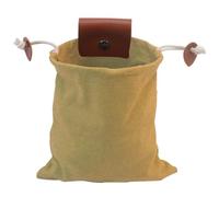 Canvas Foraging Bag, Khaki Collapsible Fruit Picking Pouch with Button Closure, Portable Outdoor Foraging, Camping and Hiking Storage, Belt Clip Storage, 7.9 x 8.5 in