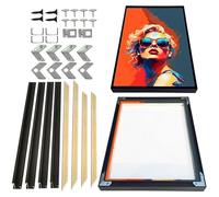 Canvas Frame 24x24 inch(60x60cm),DIY Metal Floating Frame with 0.5in Deep for Canvas Prints Oil Paintings,Wall Art,Poster Living Room Bedroom Kitchen Decor (Black)