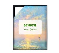 Canvas Frame 60x80 cm, Aluminum Alloy Floating Frame for Canvas, Detachable Black Frames for Canvas Paintings, Easy to Change Art, Canvas Frame Kit without Glass and Back Panel (Black, 60X80cm)