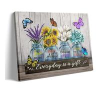 Canvas Frame Bedroom Decor Aesthetic - Flower Butterfly Inspirational Quote Wall Poster Prints 0210
