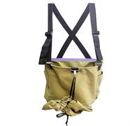 Canvas Fruit Picker Bag For Easy Harvesting Adjustable Harvest Sack With Cross Back Straps Gardening Shoulder Pouch With Side Pockets Expandable Bottom Closure For Orchard(Kaki Yellow)