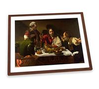 Canvas Geeks Caravaggio Supper at Emmaus FRAMED ART PRINT Picture Poster Artwork - Walnut Frame - Size A2