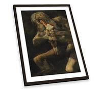 Canvas Geeks Francisco De Goya Saturn Devouring Son FRAMED ART PRINT Picture Portrait Poster Artwork - Black Frame - Size A1
